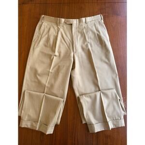 Brioni Sportswear Cannes Model Pleated Khaki Chino Pants Size 38R